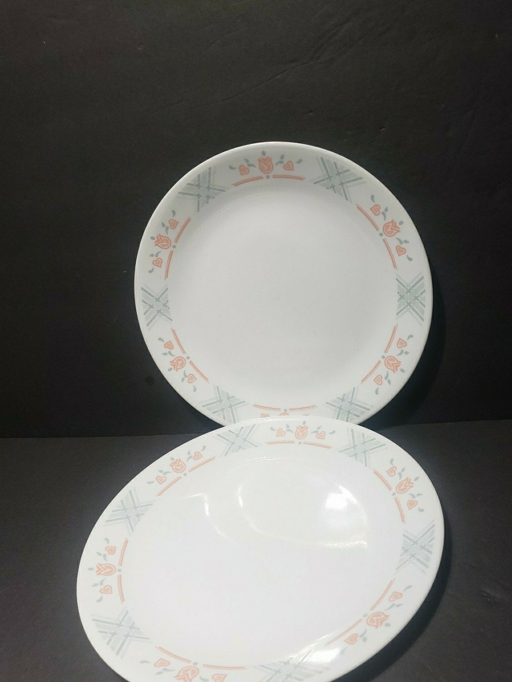 Vintage Set of 2  CORELLE "Dutch Lattice" Dinner Plates (REPLACEMENT)